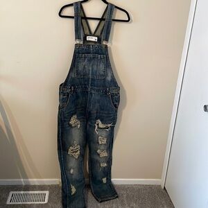 Pistola Bailey Straight Leg Distressed 100% Cotton Overalls